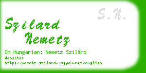 szilard nemetz business card